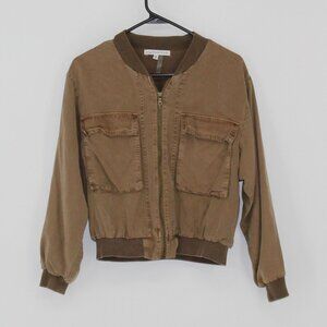 Young Fabulous & Broke Brown Bomber Jacket Women Size Small